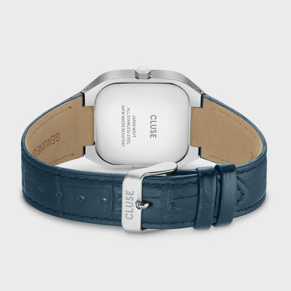 Cluse 35mm Quadrus Multifunction Blue Dial & Leather Strap Watch