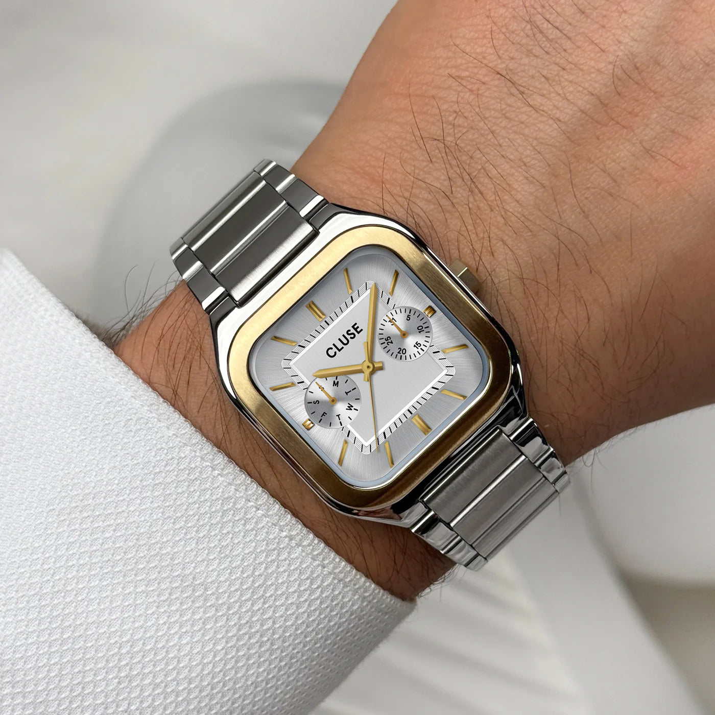 Cluse 35mm Quadrus Multifunction Two-Tone Stainless Steel Watch