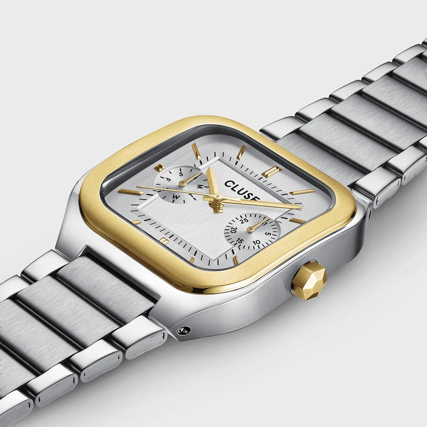 Cluse 35mm Quadrus Multifunction Two-Tone Stainless Steel Watch