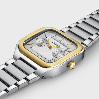 Cluse 35mm Quadrus Multifunction Two-Tone Stainless Steel Watch