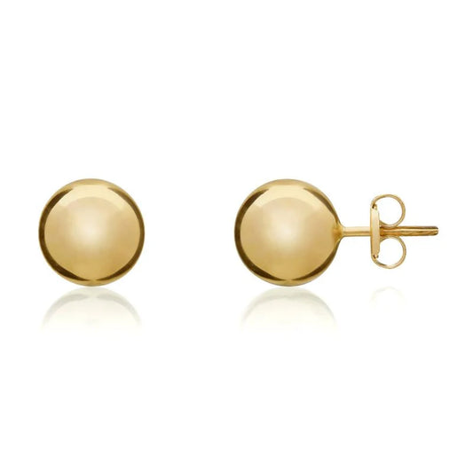 9ct Yellow Gold 8mm Ball Stud Earrings