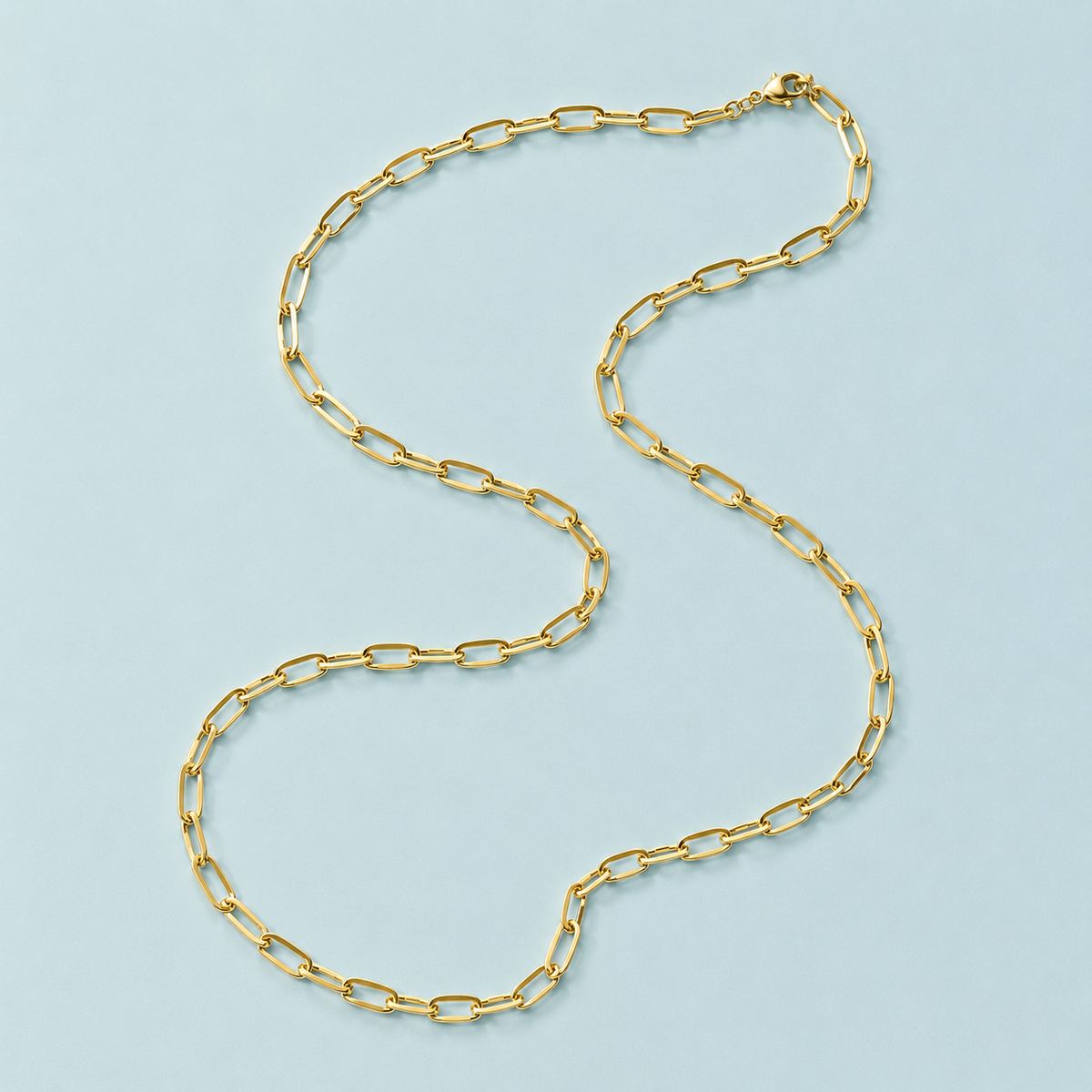 D.LOUISE Yellow Gold Plate Paperclip Necklace