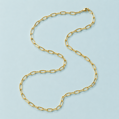 D.LOUISE Yellow Gold Plate Paperclip Necklace