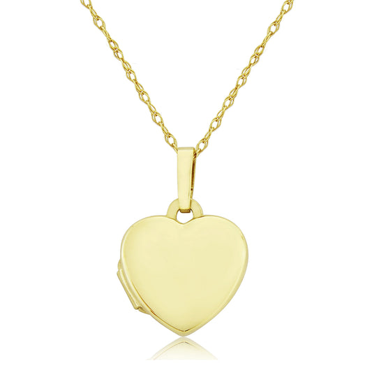 9ct Yellow Gold Heart Locket & Chain