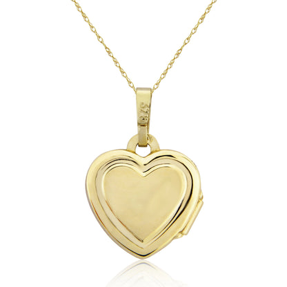 9ct Yellow Gold Heart Locket & Chain