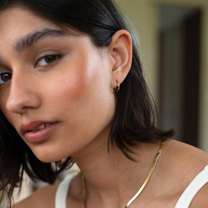 D.LOUISE Yellow Gold Plate 10mm Essential Hoop Earrings