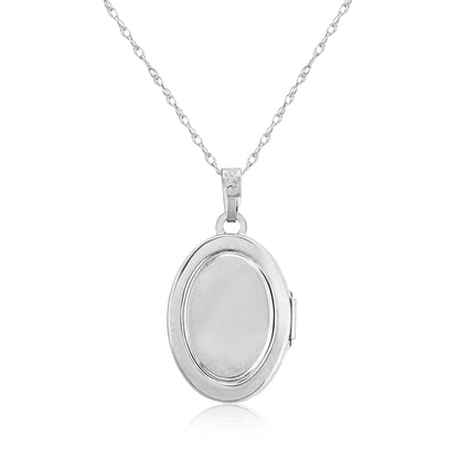 Sterling Silver Mother of Pearl Locket Necklace