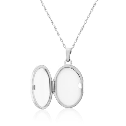 Sterling Silver Mother of Pearl Locket Necklace