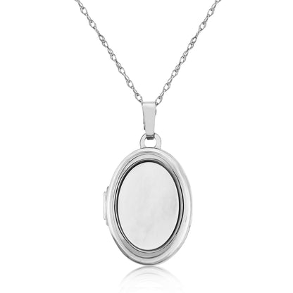 Sterling Silver Mother of Pearl Locket Necklace