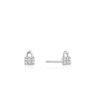 Ania Haie Sterling Silver CZ Padlock Sparkle Earring's