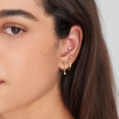 Ania Haie Yellow Gold Plated Kyoto Opal Single Stud Earring