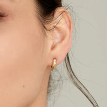 Load image into Gallery viewer, Ania Haie Yellow Gold Plated Kyoto Opal &amp; Starry CZ Hoop&#39;s