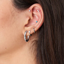 Load image into Gallery viewer, Ania Haie Rhodium Plate Double Sparkle CZ Single Cartilage Stud