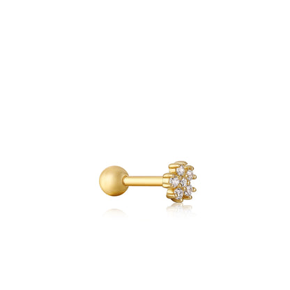 Ania Haie Yellow Gold Plated Sparkle Flower CZ Single Cartilage Stud