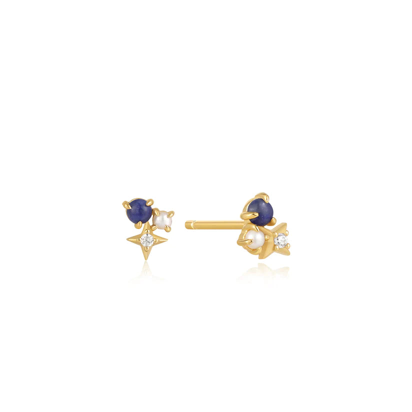 Ania Haie Gold Plate Lapis Star Stud Earring's