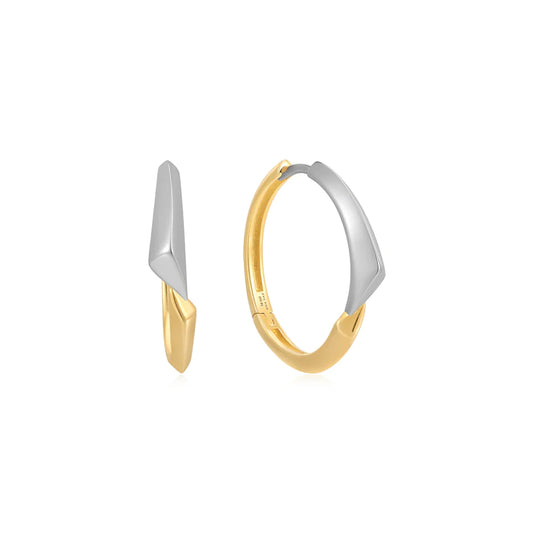 Ania Haie Two Tone Silver & Gold Plate Arrow Hoop Earrings