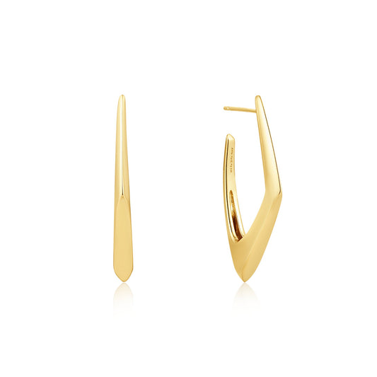 Ania Haie Gold Plate Geometric Hoop Earring's