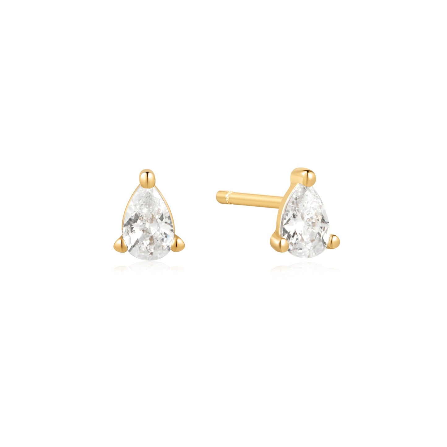 Ania Haie Yellow Gold Plate Pear Shaped CZ Stud Earrings