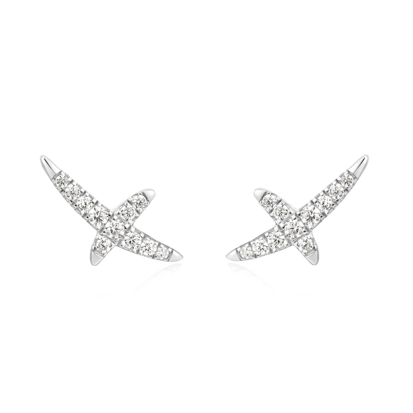 Ania Haie Silver Kiss CZ Pavé Stud Earrings