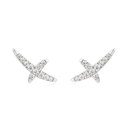 Ania Haie Silver Kiss CZ Pavé Stud Earrings