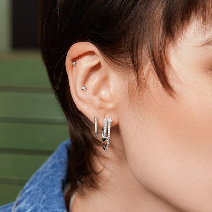 Ania Haie Sterling Silver Large Oval Huggies