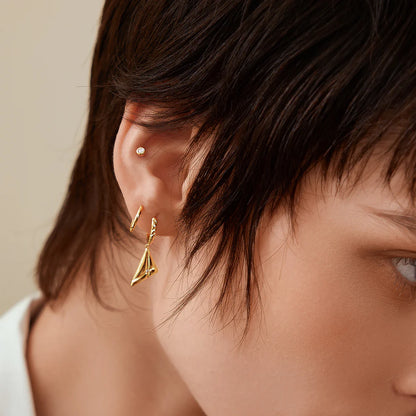 Ania Haie Gold Plate Circular Solitaire CZ Stud Earrings