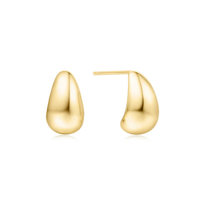 Ania Haie Gold Plated Bold Medium Dome Hoop Earrings