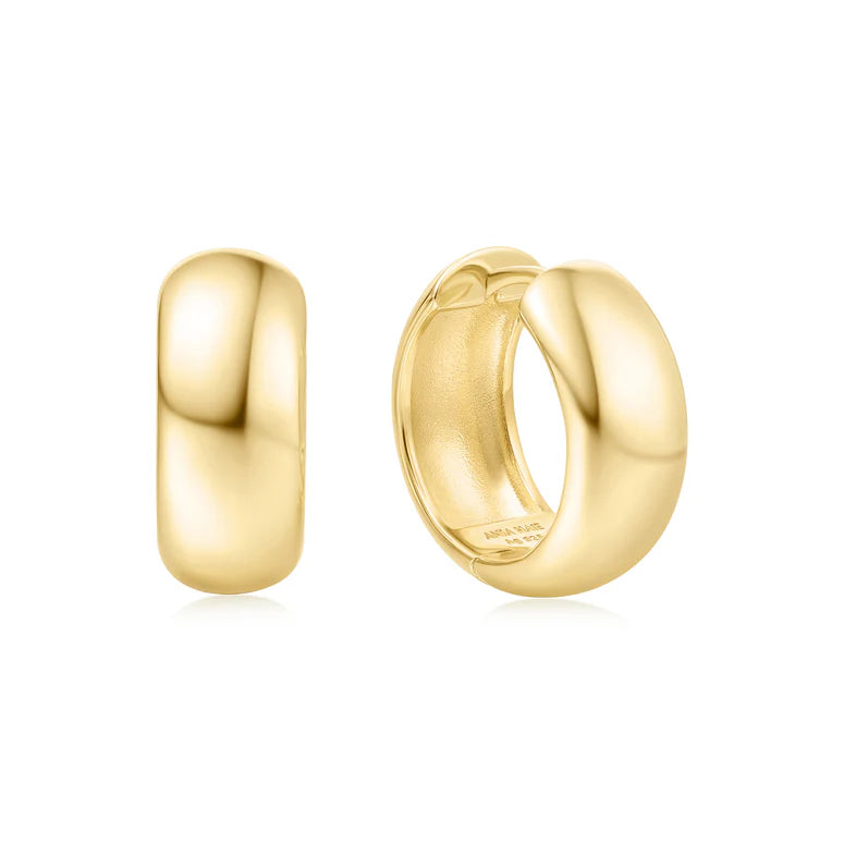 Ania Haie Yellow Gold Plated Chubby Medium Huggie Hoops