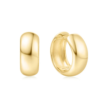 Ania Haie Yellow Gold Plated Chubby Medium Huggie Hoops