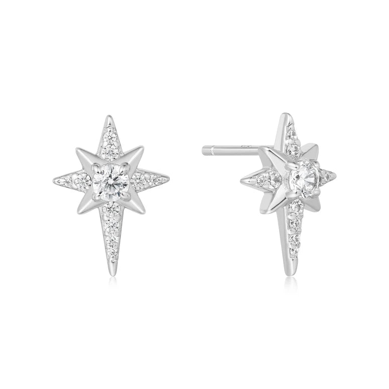 Ania Haie Sterling Silver Pointed Star CZ Stud Earring