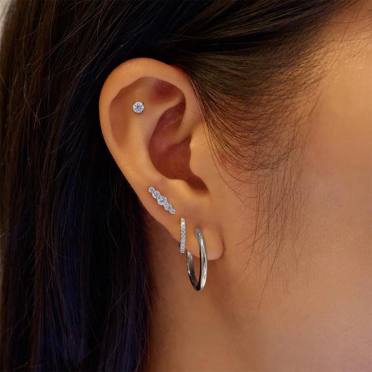 Ania Haie Silver Bar CZ Single Barbell Earring