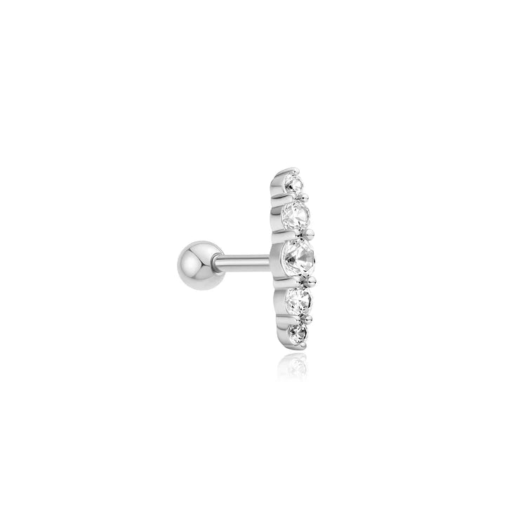 Ania Haie Silver Bar CZ Single Barbell Earring