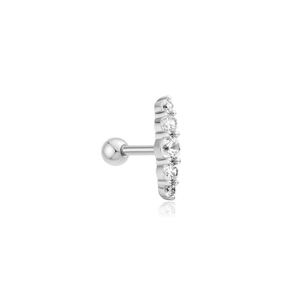 Ania Haie Silver Bar CZ Single Barbell Earring