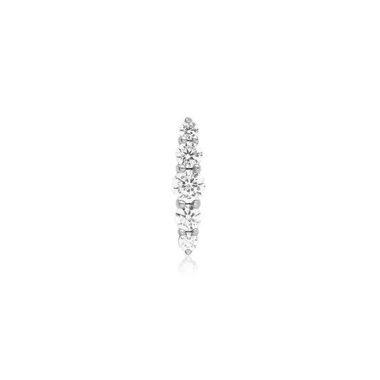 Ania Haie Silver Bar CZ Single Barbell Earring