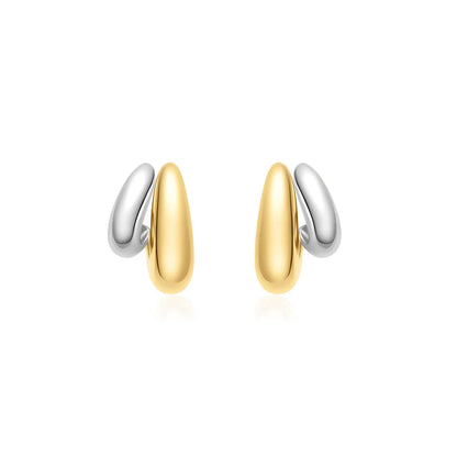 Ania Haie Two Tone Dome Stud Hoop Earrings