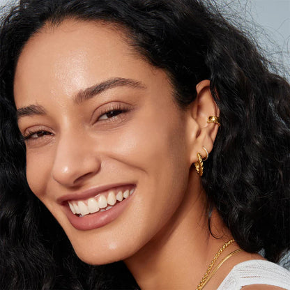 Ania Haie Gold Plate Twisted Huggie Hoop Earrings