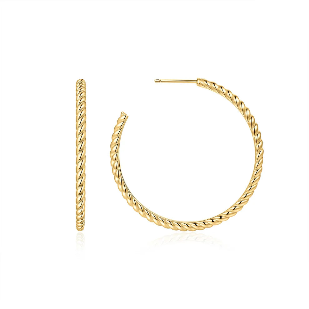 Ania Haie Gold Plate Twisted Hoop Earrings