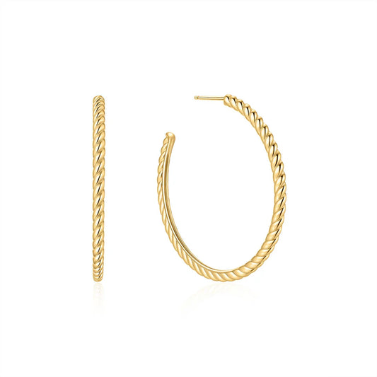 Ania Haie Gold Plate Twisted Hoop Earrings