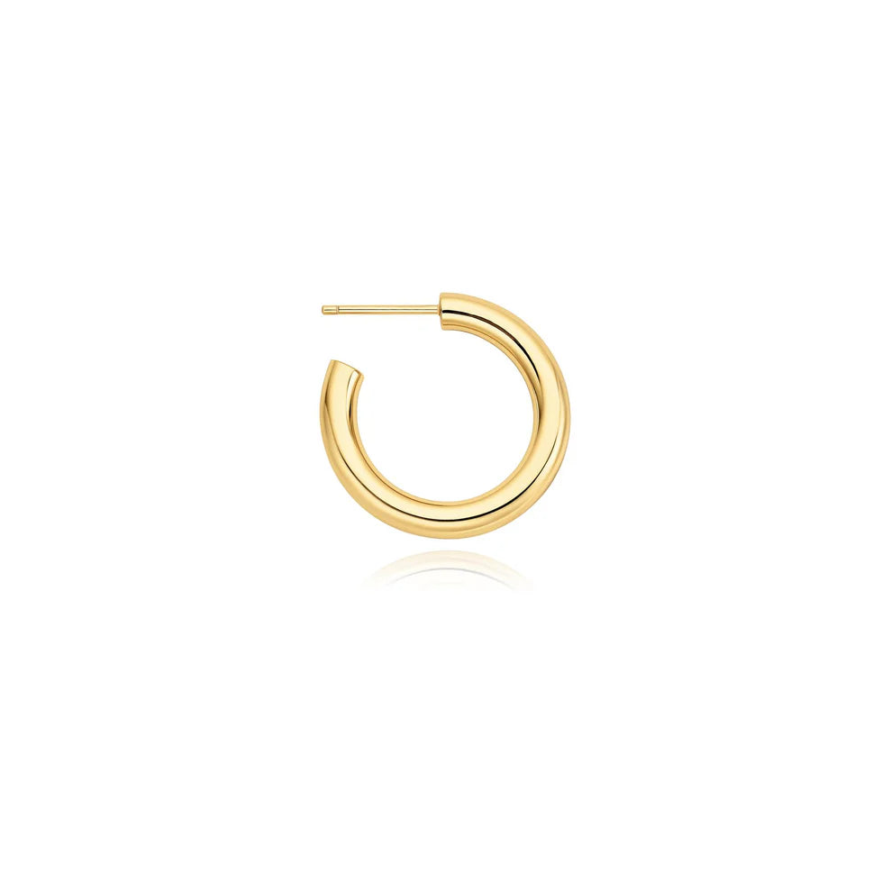 Ania Haie Gold Plate Classic Tube Medium Huggie Hoop Earrings