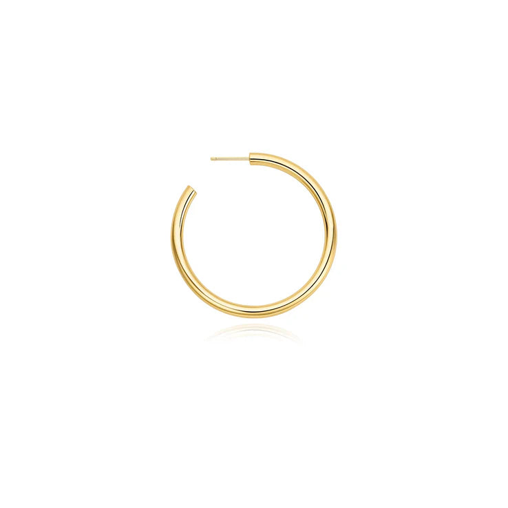 Ania Haie Gold Plated Classic Tube Large Hoop Earrings