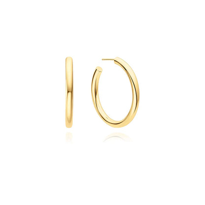 Ania Haie Gold Plated Classic Tube Large Hoop Earrings