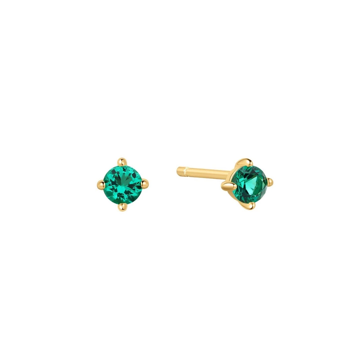 Ania Haie Gold Plate Green CZ Stud Earrings