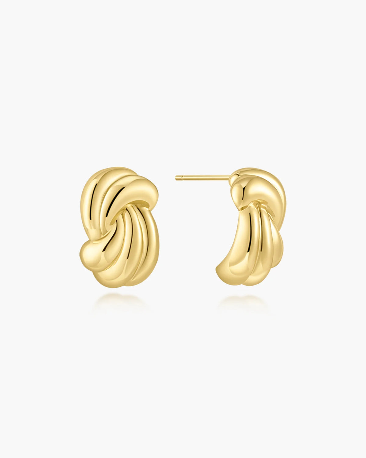 Ania Haie Gold Plated Ripple Twist Stud Earrings