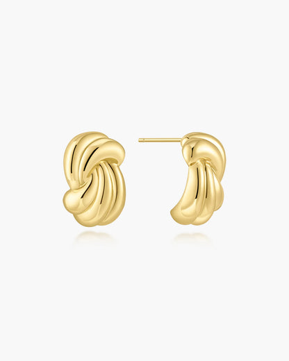 Ania Haie Gold Plated Ripple Twist Stud Earrings