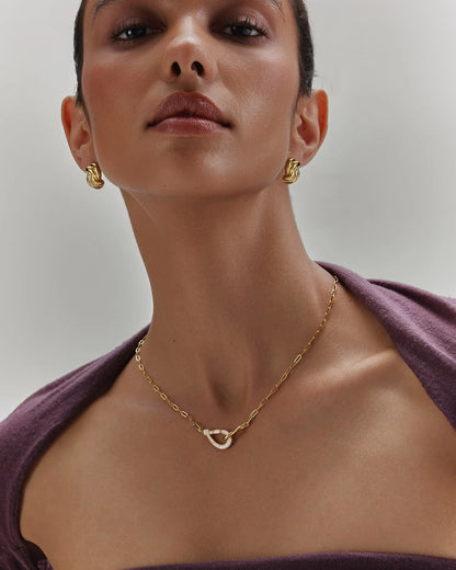 Ania Haie Gold Plated Ripple Twist Stud Earrings