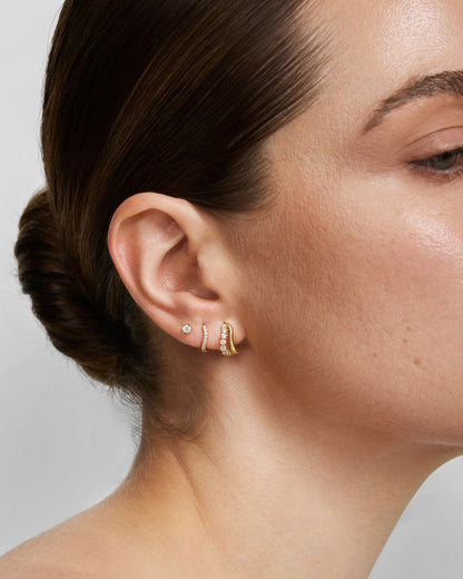Ania Haie Gold Plated CZ Mini Five-Prong Sparkle Stud Earrings