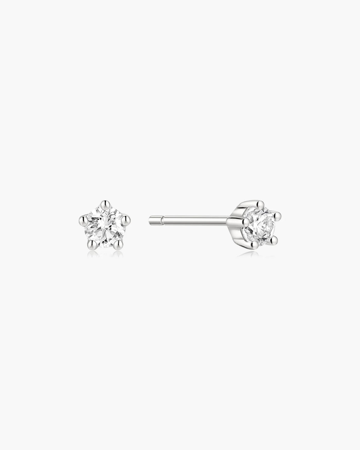 Ania Haie Sterling Silver CZ Mini Five-Prong Sparkle Stud Earrings