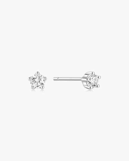 Ania Haie Sterling Silver CZ Mini Five-Prong Sparkle Stud Earrings