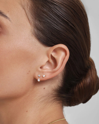 Ania Haie Gold Plate CZ Teardrop & Round Stud Earrings