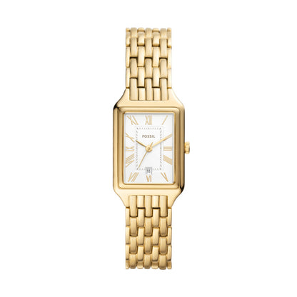 Fossil Ladies 23mm Raquel Three-Hand Date Gold Tone Stainless Steel Watch ES5220